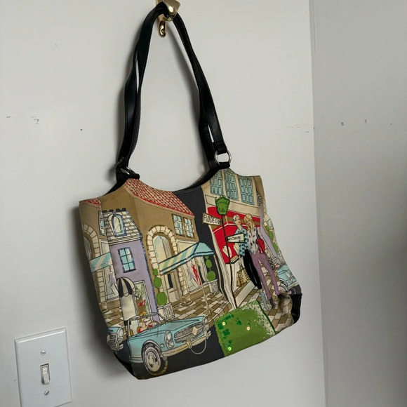 Colorful Y2K Graphic Tote Bag beaded Hollywood - Picture 4 of 9
